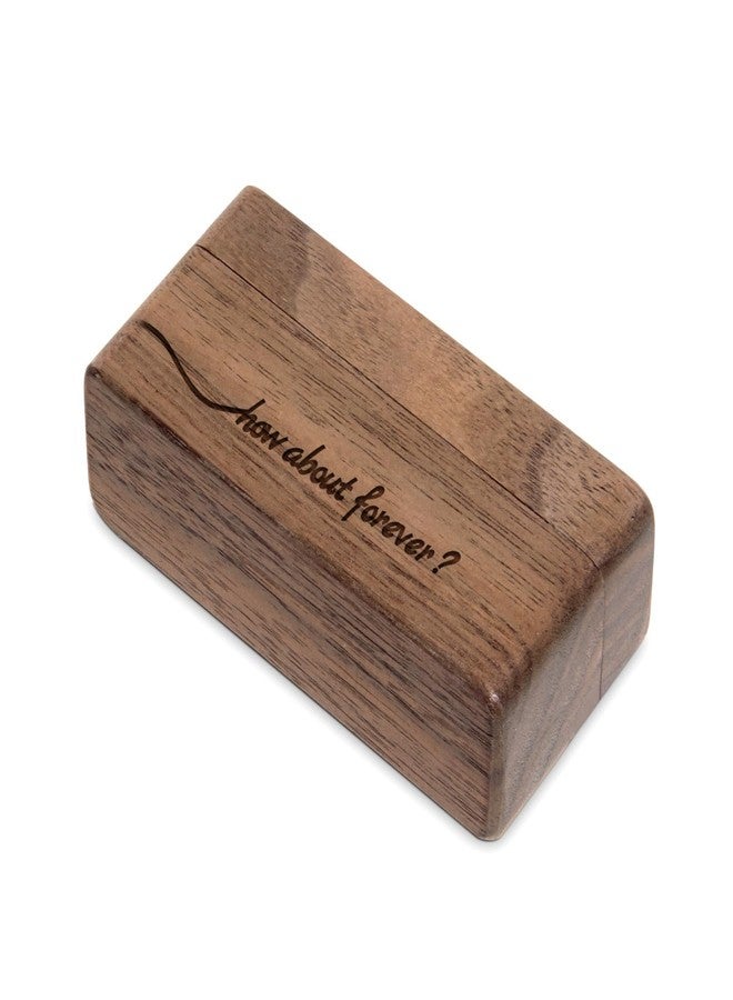 Wislist Wooden Engraved Ring Box for Proposal Wedding Ceremony 2 Ring Holder Village Fashion Jewelry Box(How about forever) - Image 3